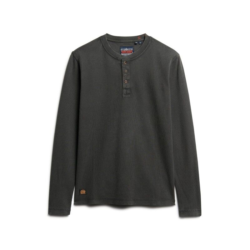 Superdry Waffle Long Sleeve Henley Top - T-Shirt - Herren | Hardloop