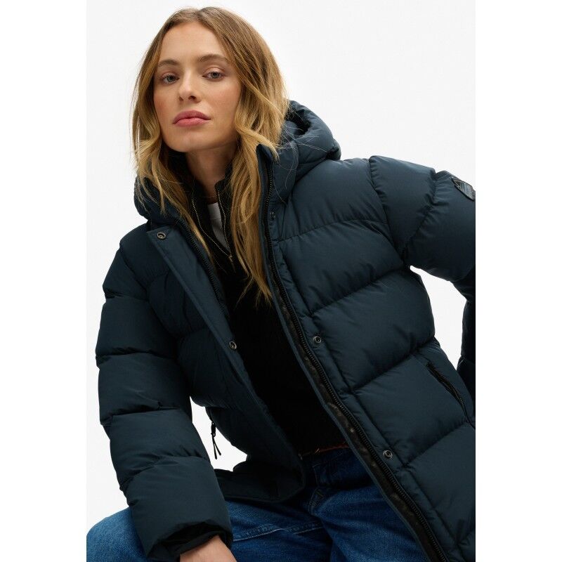 Superdry Hooded Sports Puffer Mid Jkt - Donsjack - Dames | Hardloop