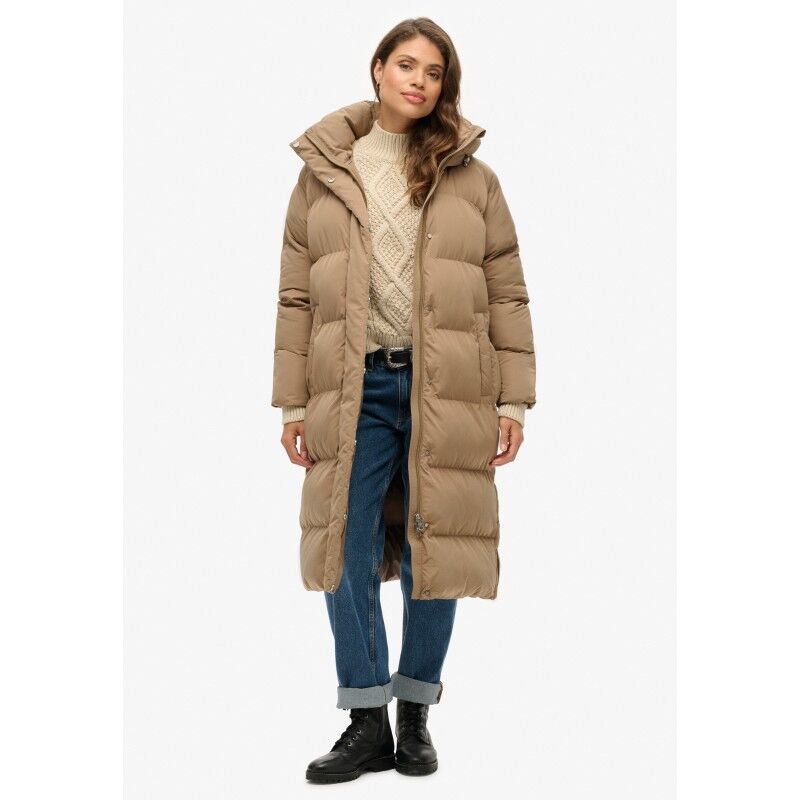 Longline Hooded Puffer Jacket - Kurtka damski