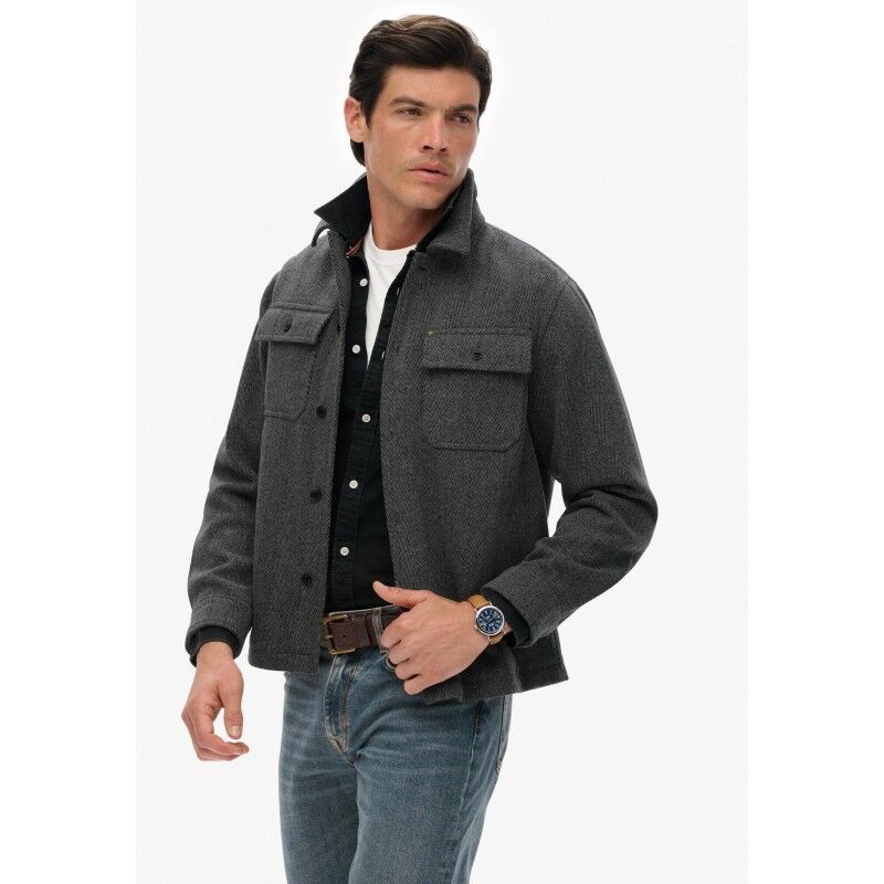 Superdry Merchant Herringbone Overshirt - Jacket - Men's | Hardloop