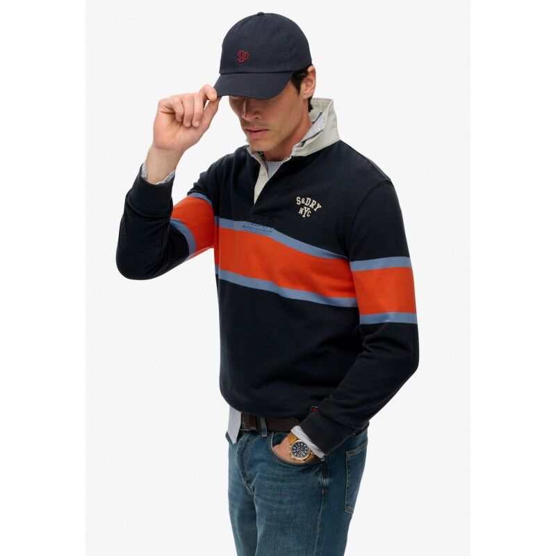 Vintage Athletic Stripe Rugby - Pikeepaita - Miehet