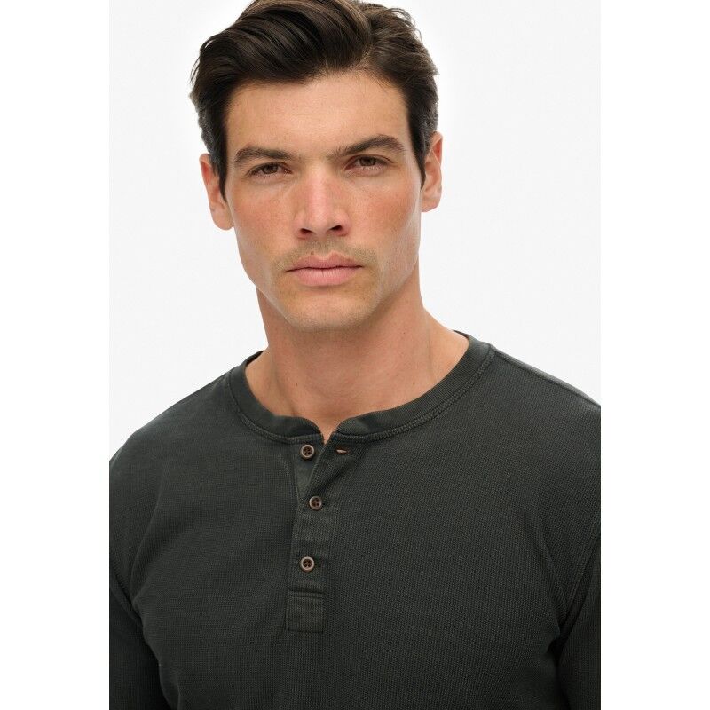 Superdry Waffle Long Sleeve Henley Top - T-shirt - Heren | Hardloop