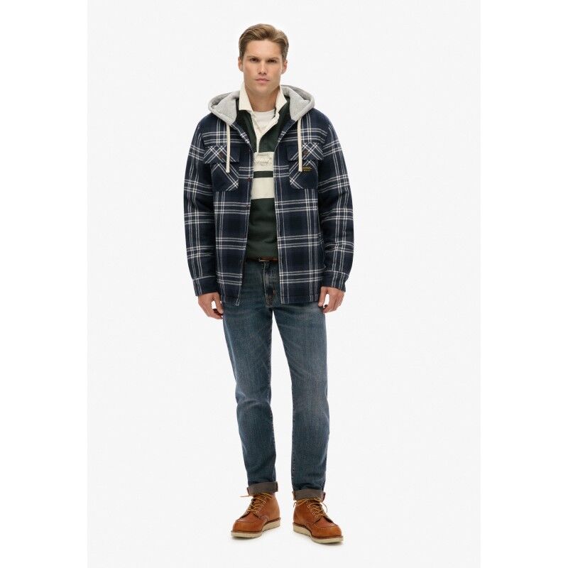 Superdry Surplus Hooded Check Shirt - Jakke - Herrer | Hardloop