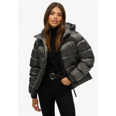 Hooded Luxe Sports Puffer - Kurtka damski
