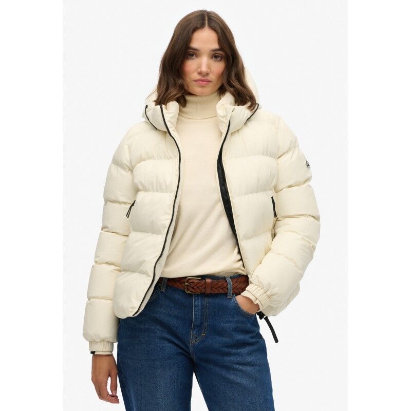 Hooded Sports Puffer Jacket - Dámská péřova