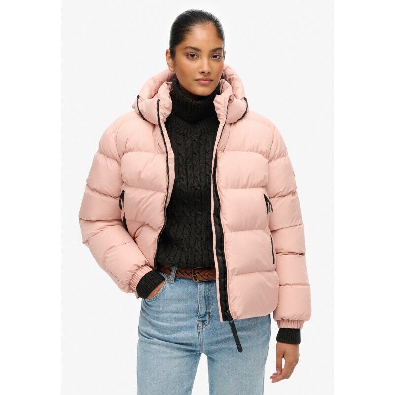 Hooded Sports Puffer Jacket - Doudoune femme