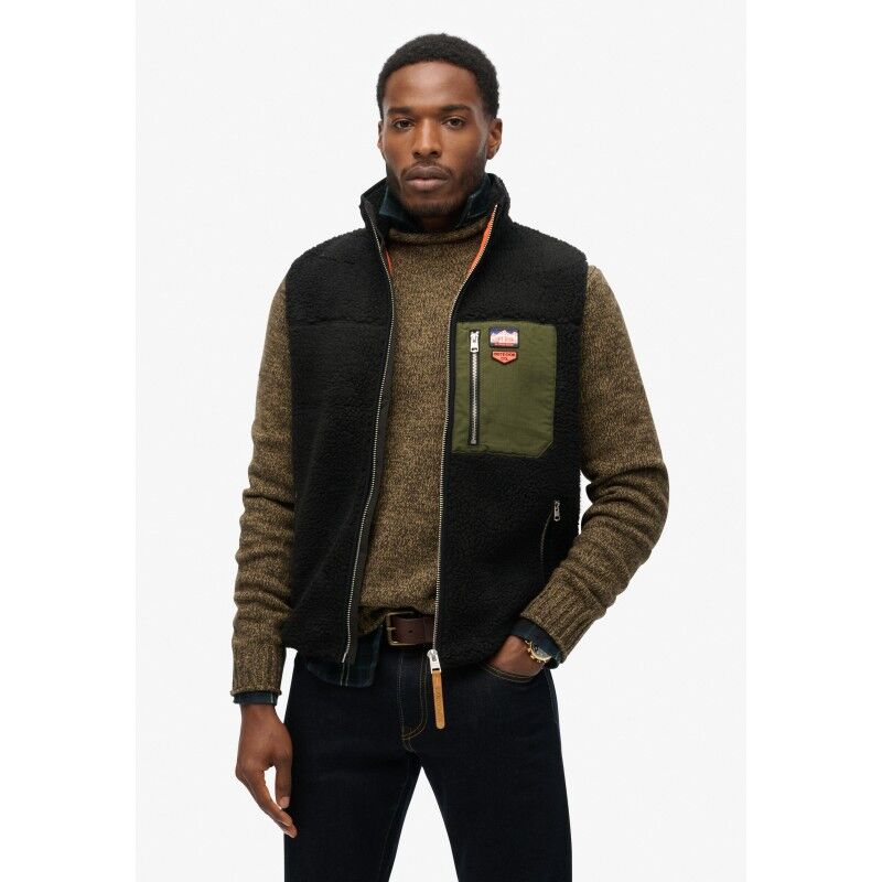 Superdry Vintage Retro Borg Fleece - Colete polar homem | Hardloop