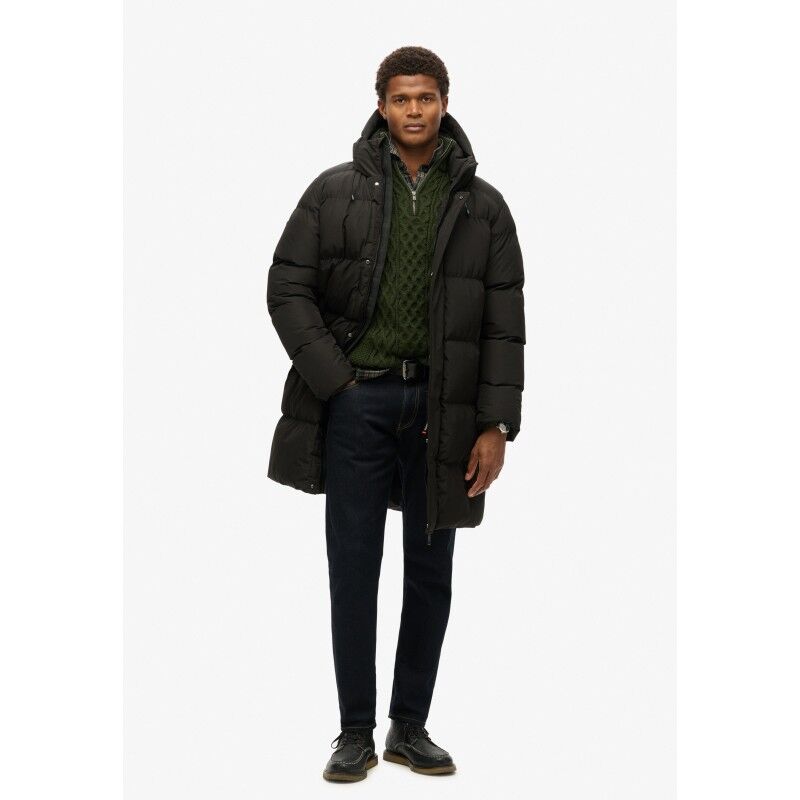 Giacca Imbottita Con Cappuccio Superdry Boxy Puffer Per Uomo, Colore Grigio Chiaro, Taglia XL - 3