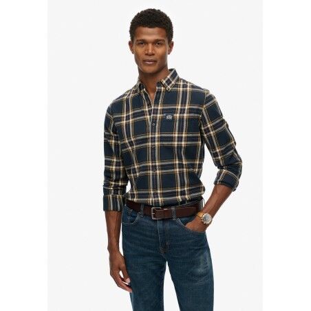 Chemise Superdry Classic Fit - Taille XL - Bleu Denim/manches Longues - Occasion Très Bon état
