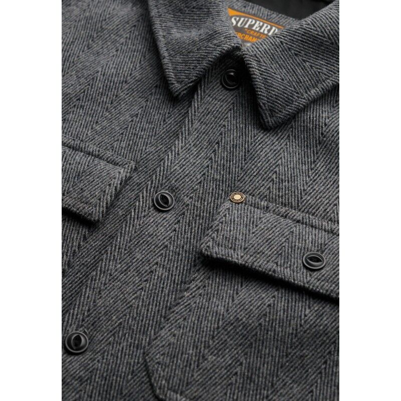 Superdry Merchant Herringbone Overshirt - Jacket - Men's | Hardloop