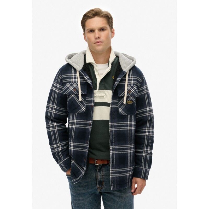 Superdry Surplus Hooded Check Shirt - Kurtka męska | Hardloop