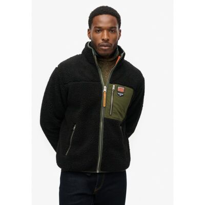 Vintage Retro Borg Fleece Jacket - Fleecetröjor - Herr