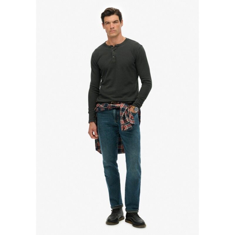 Superdry Waffle Long Sleeve Henley Top - T-paita - Miehet | Hardloop