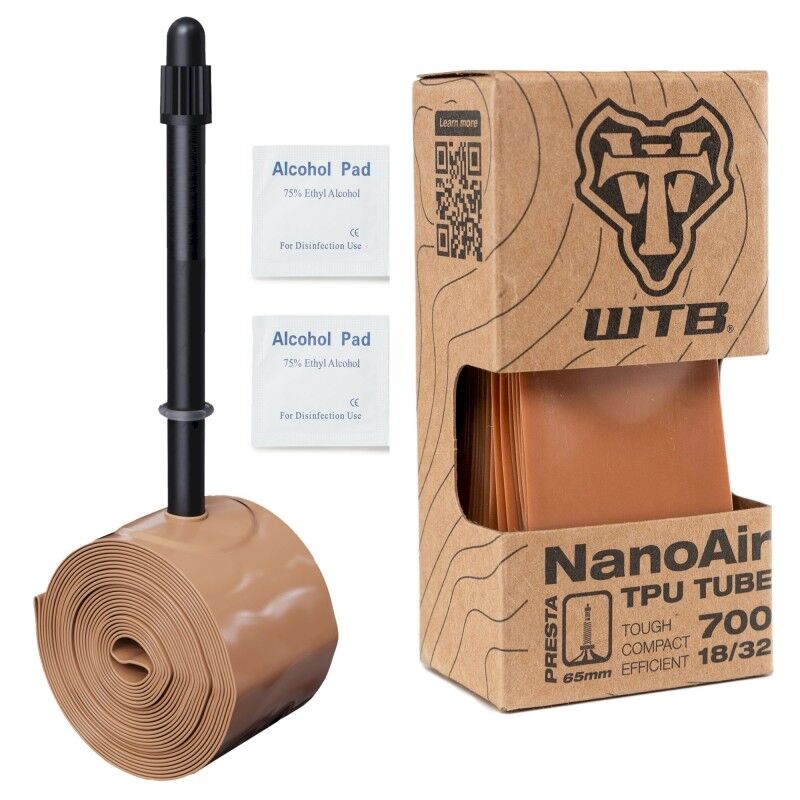 NanoAir TPU tube, Presta 700 x 18/32 Tan, 65mm valve - Chambre à air