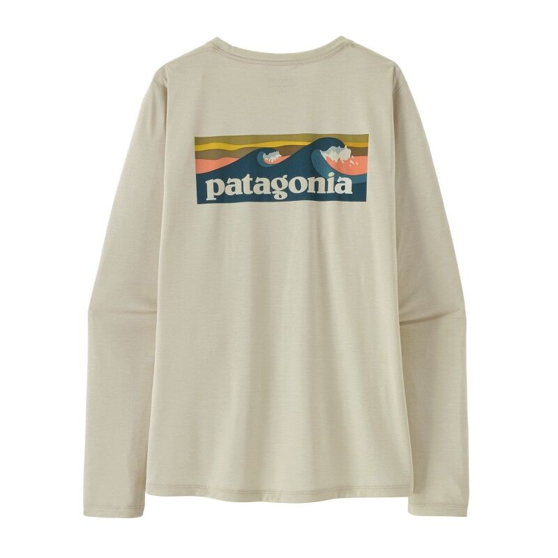Patagonia W's L/S Cap Cool Daily Shirt - Boardshort Logo - T-paita - Naiset | Hardloop
