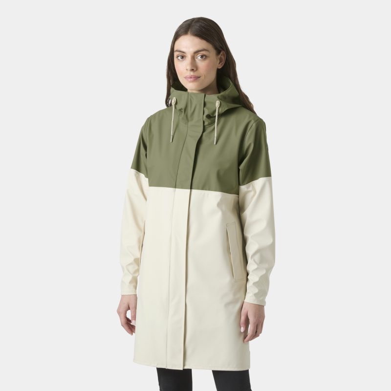 Moss Block Pu Rain Coat - Regnjakke - Damer