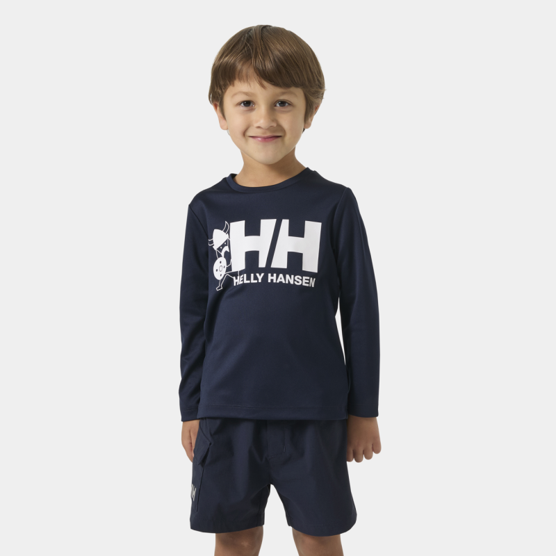 Hh Tech Graphic Ls Top - UV Shirts - Kinderen