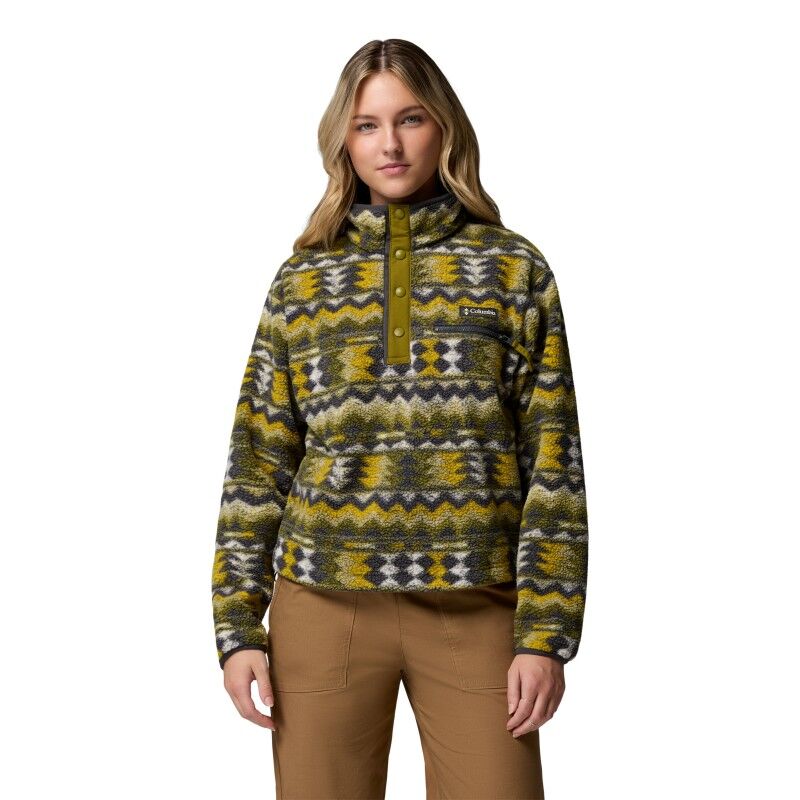 Helvetia II Printed Cropped Half Snap - Bluza polarowa damska