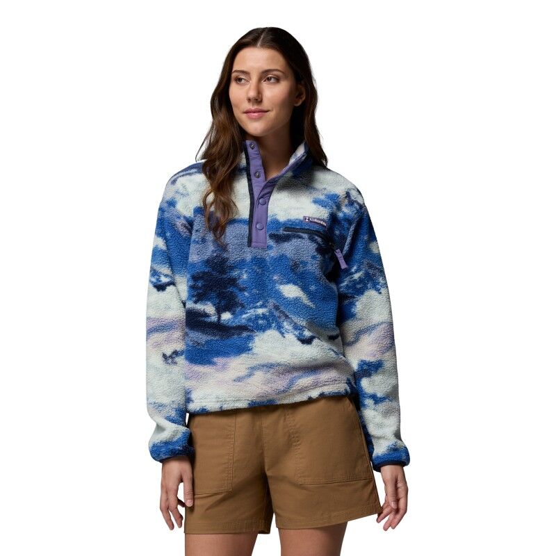 Helvetia II Printed Cropped Half Snap - Bluza polarowa damska