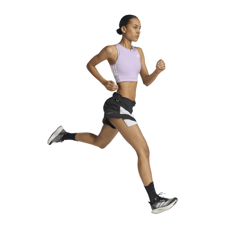 adidas Adizero Running Gel Pocket Crop Top - Sport-BH - Damen | Hardloop