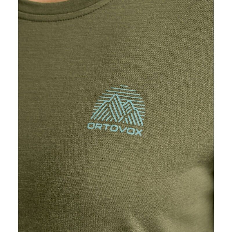 Ortovox 120 Cool Tec Mountain Stripe TS - T-shirt en laine mérinos femme | Hardloop