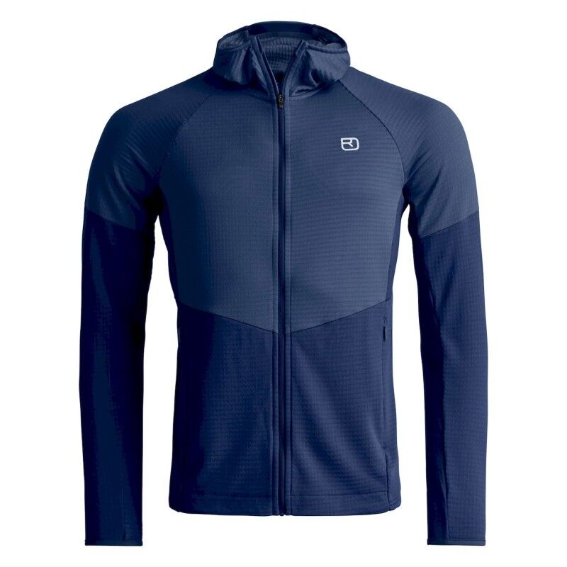 Fleece Light Grid Hoody - Giacca in pile di merino - Uomo