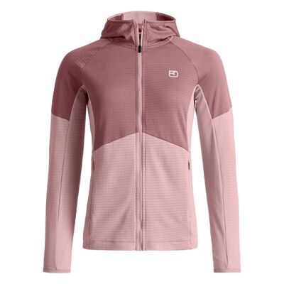 Fleece Light Grid Hoody - Merino Fleecejakke - Damer