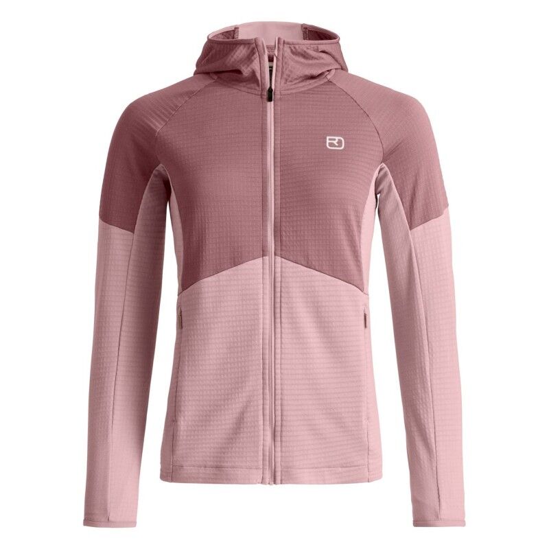 Fleece Light Grid Hoody - Merino Fleecejakke - Damer