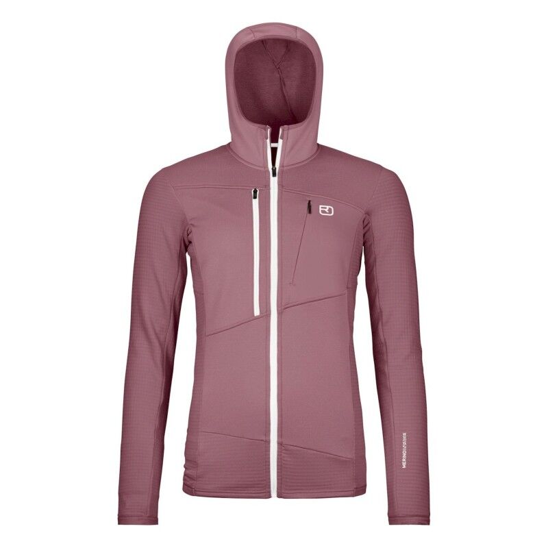 Fleece Grid Hoody - Forro polar de lana merina - Mujer