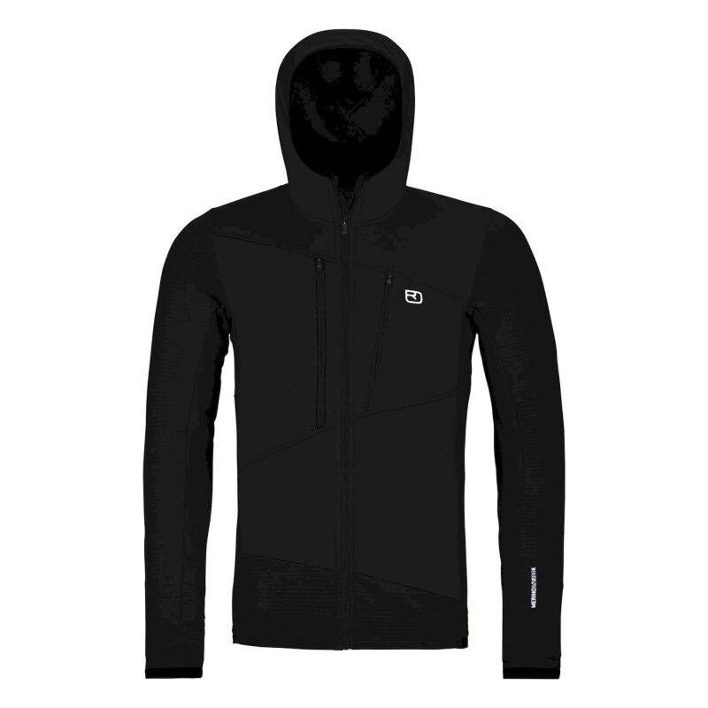 Fleece Grid Hoody - Fleece de lã merino homem