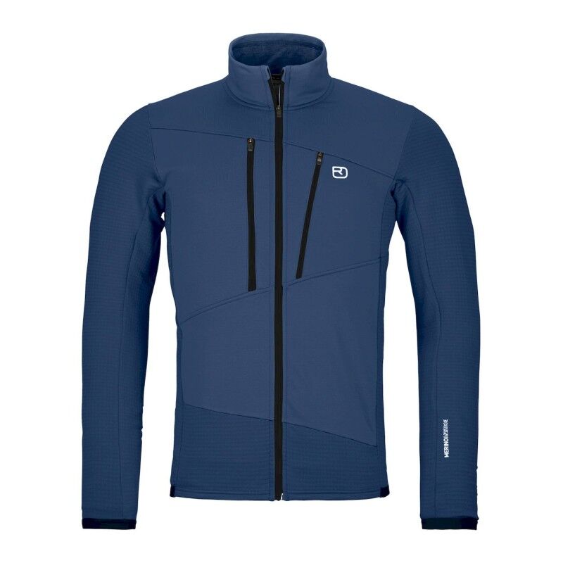 Fleece Grid Jacket - Merino Fleecejacke - Herren