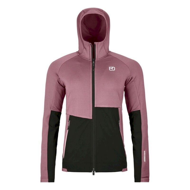 Fleece Rib Hoody - Polar z wełny Merino® damski