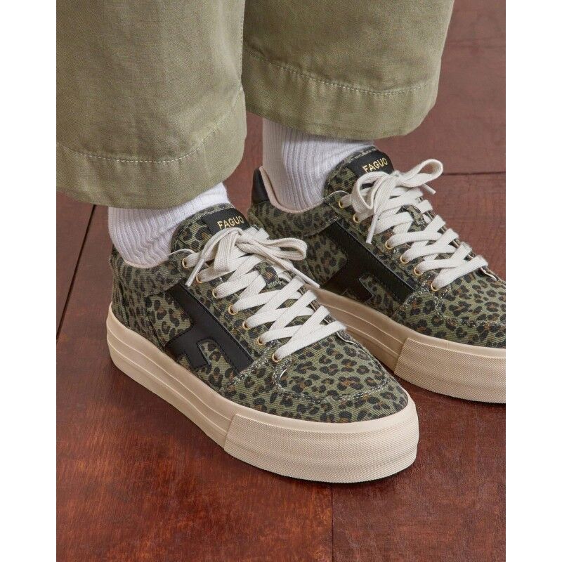 Faguo Walnut Platform Tennis Woven - Chaussures lifestyle femme | Hardloop