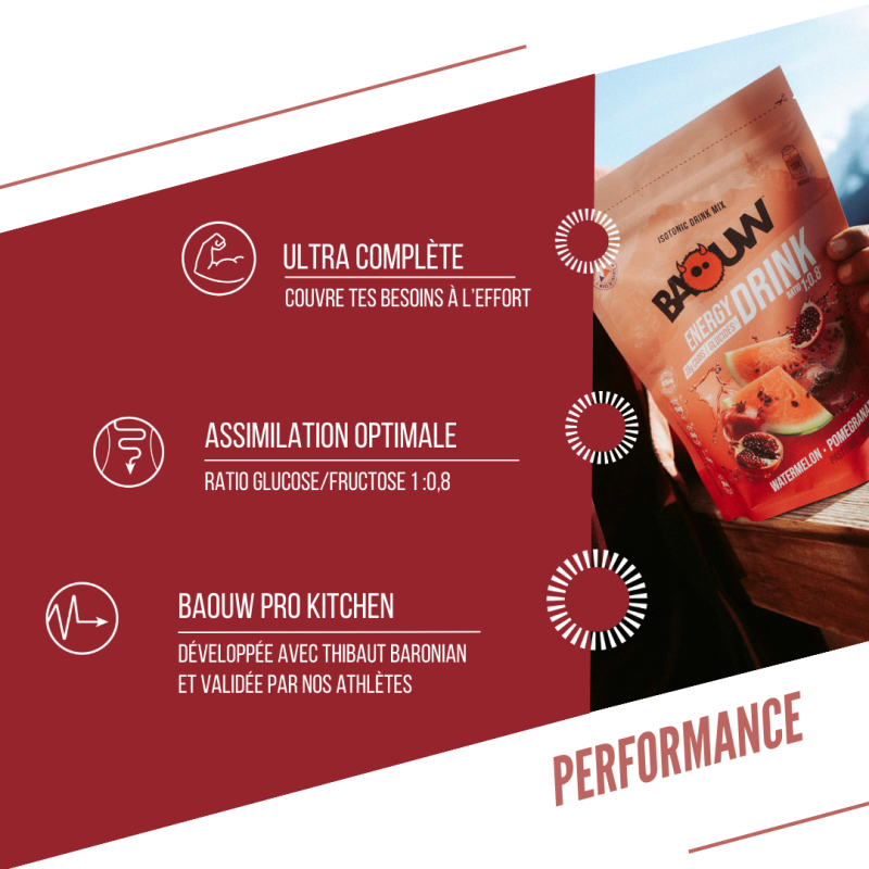 Baouw Pastèque - Grenade - Energy drink | Hardloop