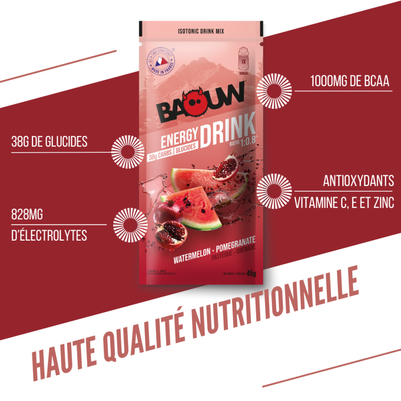 Baouw Pastèque - Grenade - Boisson énergétique | Hardloop