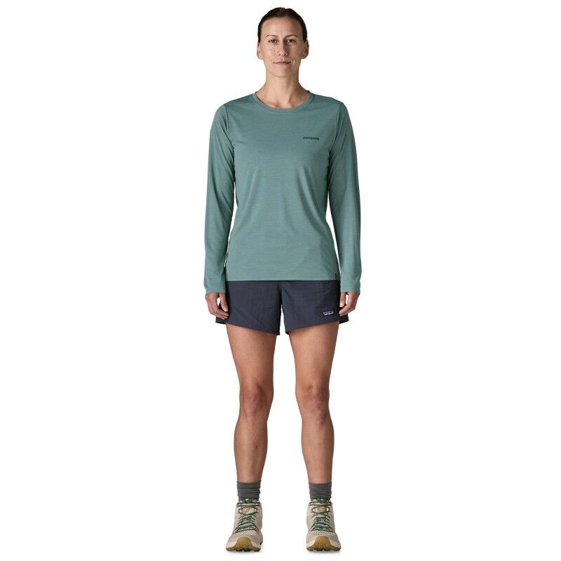 Patagonia W's L/S Cap Cool Daily Shirt - Boardshort Logo - T-paita - Naiset | Hardloop