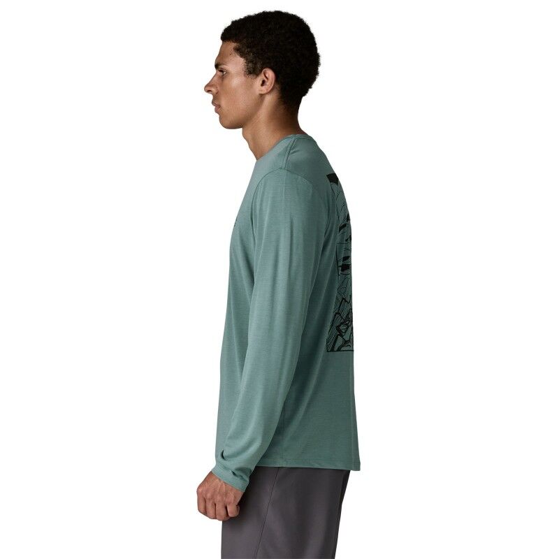 Patagonia M's L/S Cap Cool Daily Shirt - Cloud Crag - T-paita - Miehet | Hardloop