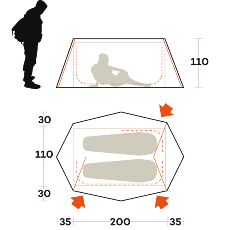 Ferrino Tent Den 2 - Tenda campismo | Hardloop