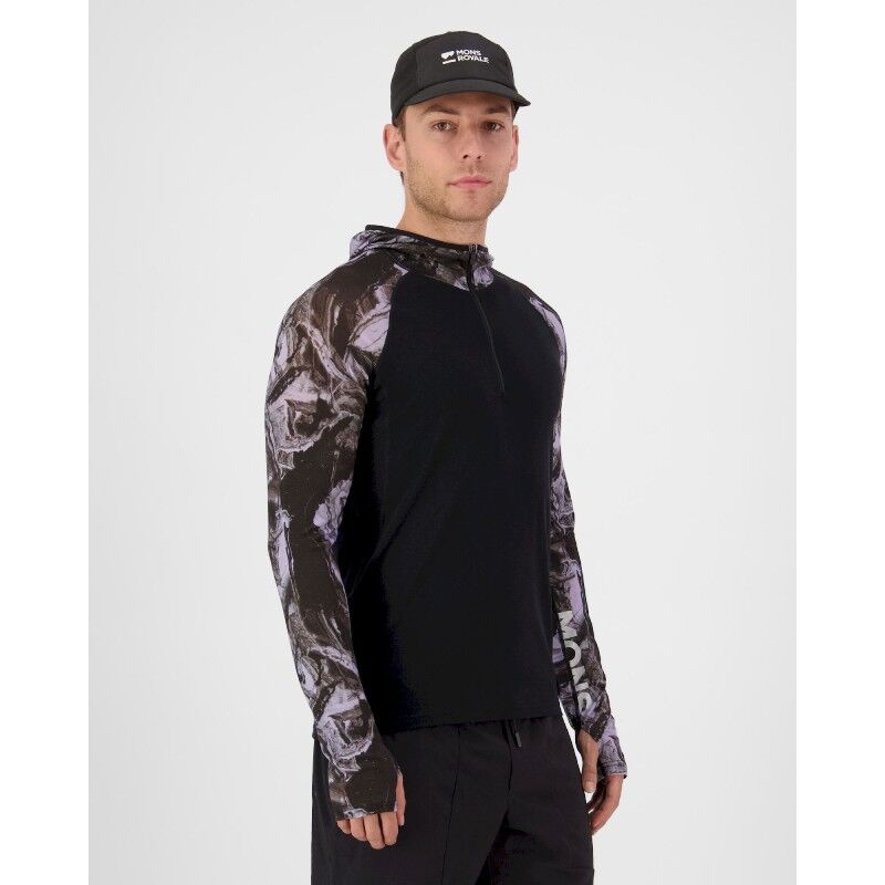 Mons Royale Temple Merino Long Sleeve Hood - Merino Fleecejacke - Herren | Hardloop