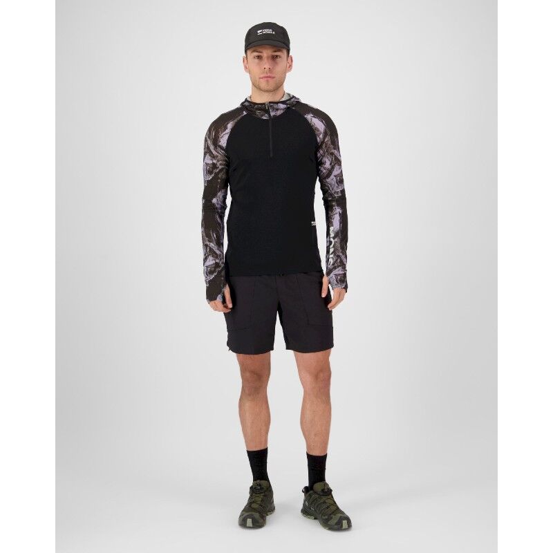Mons Royale Temple Merino Long Sleeve Hood - Merino Fleecejacke - Herren | Hardloop