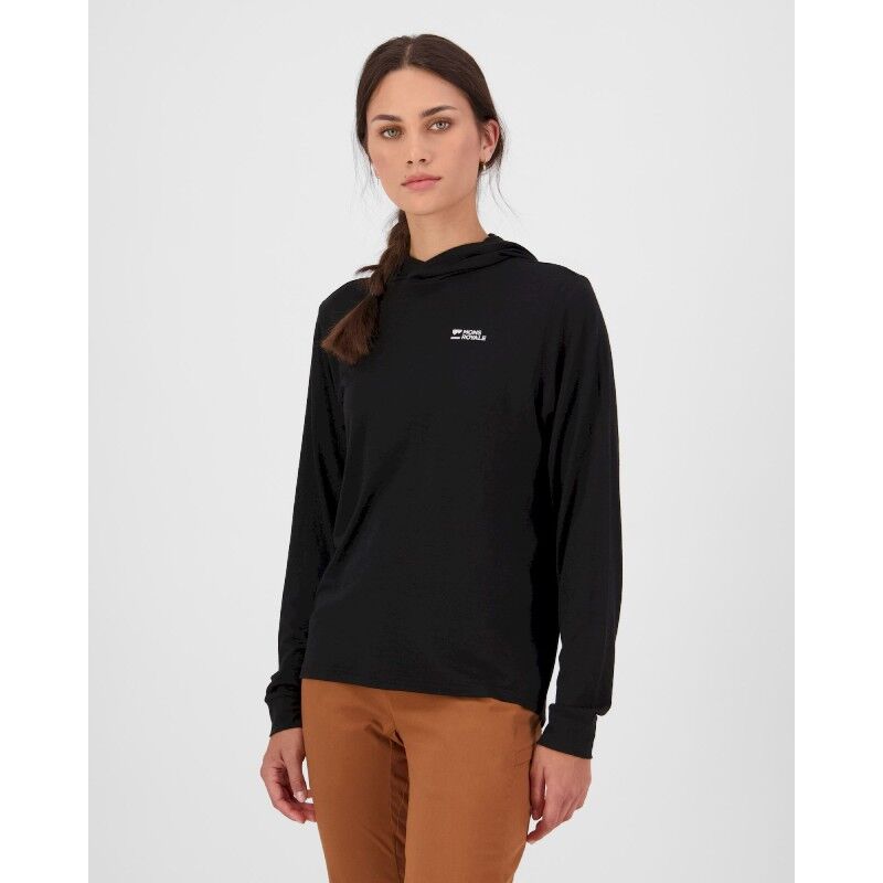 Pivot Merino Long Sleeve Hood - Merino hoodie - Women's