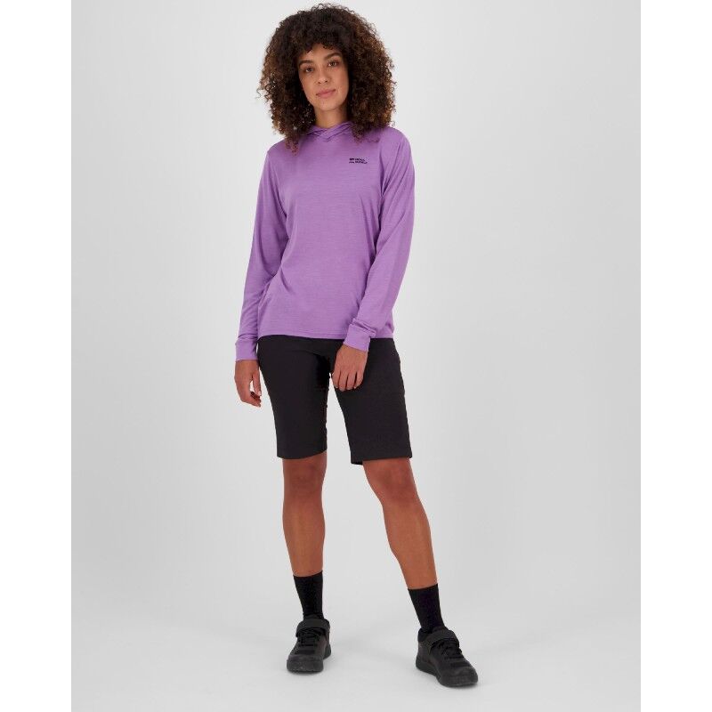 Pivot Merino Long Sleeve Hood - Merino hoodie - Women's