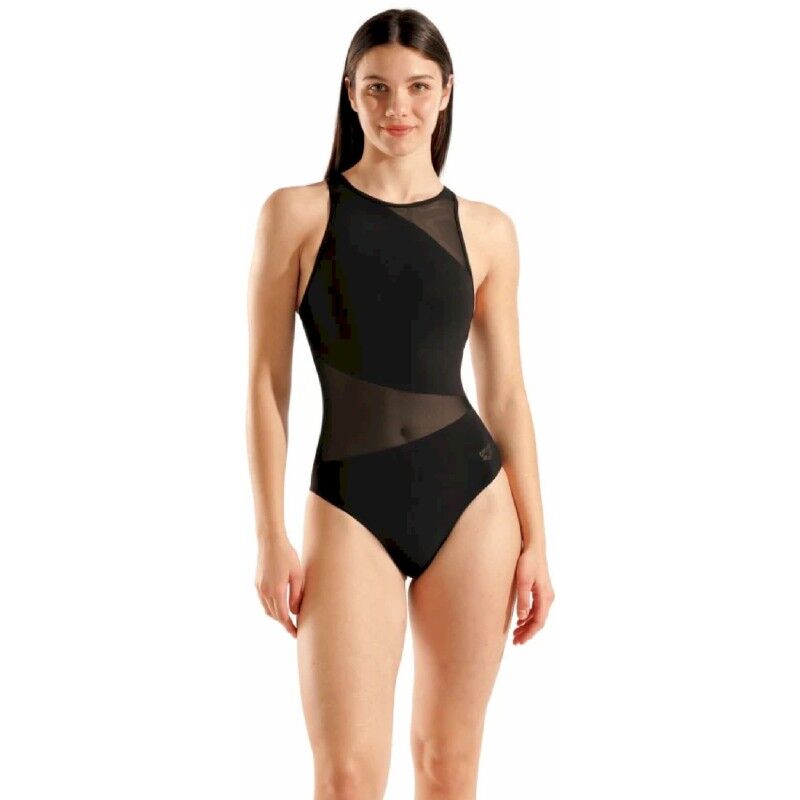 Mesh Angle Swimsuit Vent Back B - Naisten Uimapuvut
