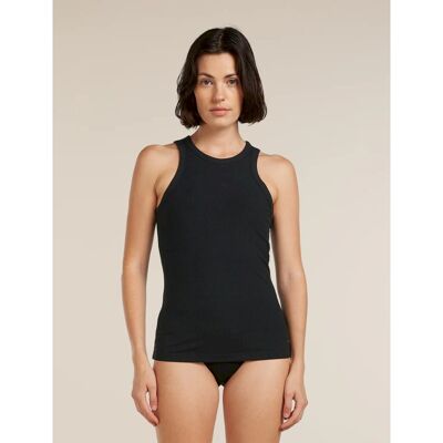 Merinos Rib Lotus Tank - Linne - Dam