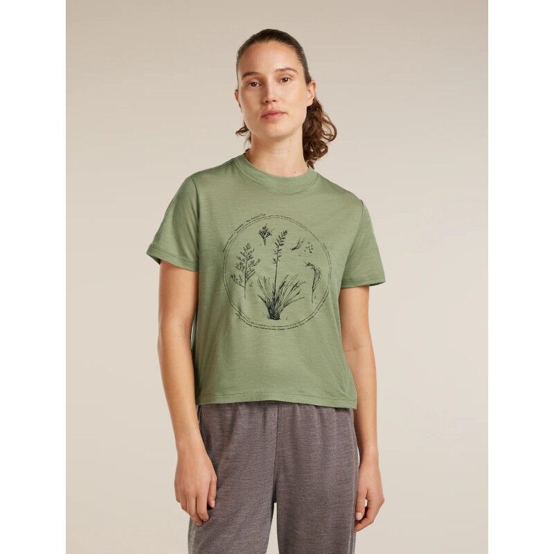 Merinos 150 Tech Lite SS Crop T Seed Stor - T-shirt en laine mérinos femme