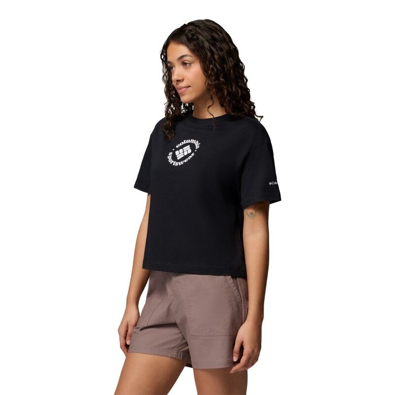 Columbia Rolling Bend Graphic Relaxed Crop SS Tee - T-shirt - Dames | Hardloop