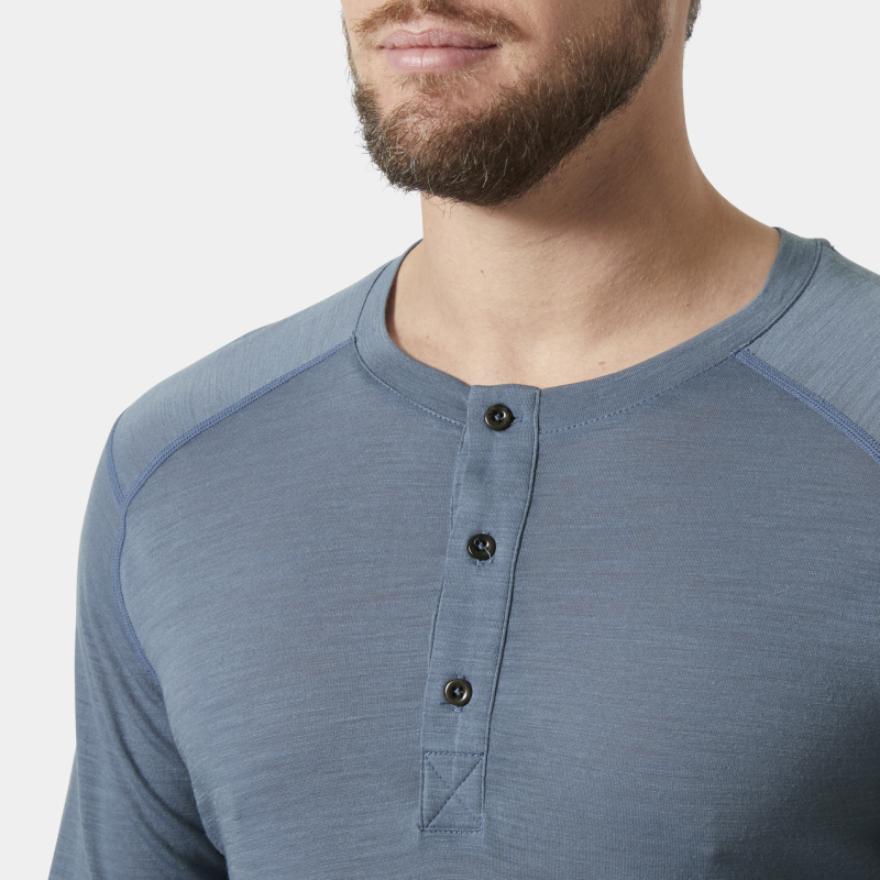Helly Hansen Hh Durawool Ls Henley - T-shirt - Men's | Hardloop