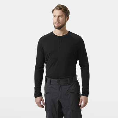 Hh Durawool Ls Henley - T-Shirt - Herren