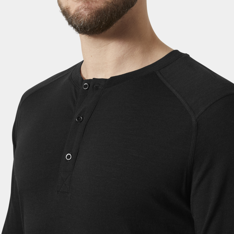 Helly Hansen Hh Durawool Ls Henley - T-shirt - Men's | Hardloop