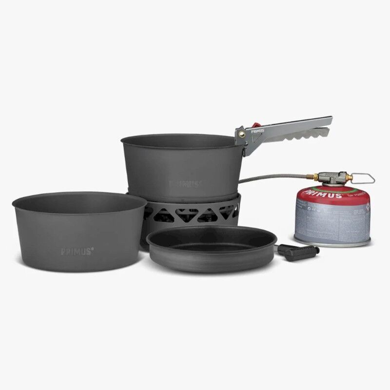 Primetech Stove Set II 2x1.3 L w/ Pan - Conjunto de cozinha campismo